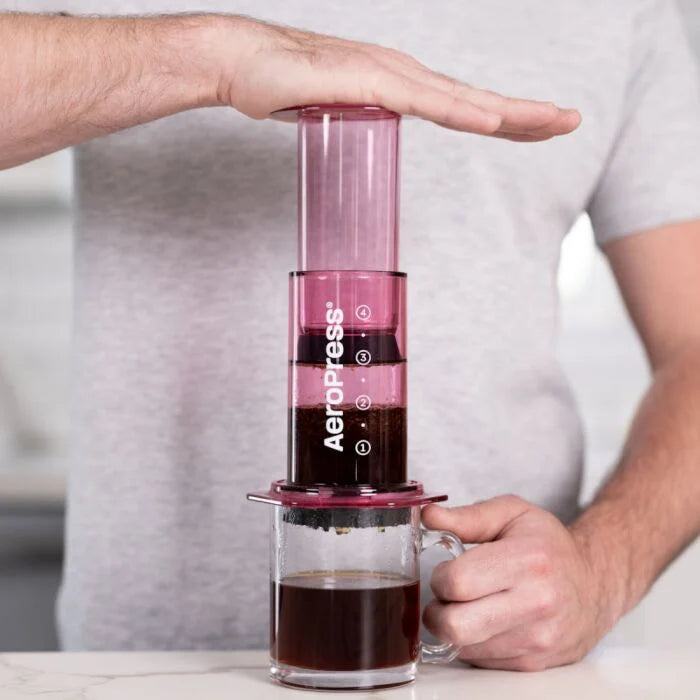 Aeropress Coffee Maker - Clear Pink