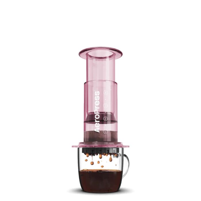 Aeropress Coffee Maker - Clear Pink