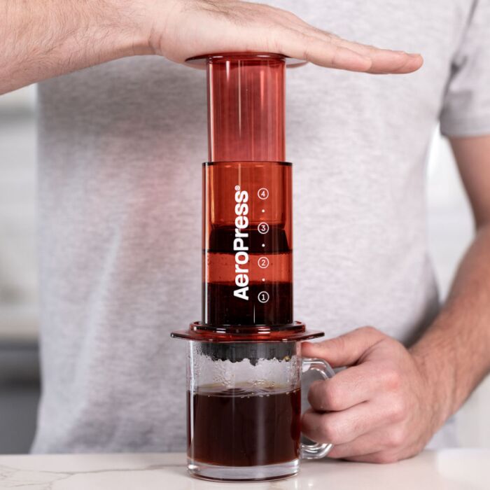 Aeropress Coffee Maker - Clear Red