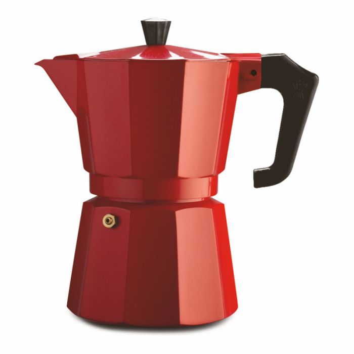 Moka Pot Coffee Maker (3 cup) - red